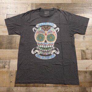 Jarritos Sugar Skull Graphic Tee Men's Large Ripple Junction Gray